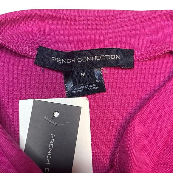 French Connection Wild Rosa Sleeveless Mock Neck Ruched Top Size M NWT - Picture 5 of 6